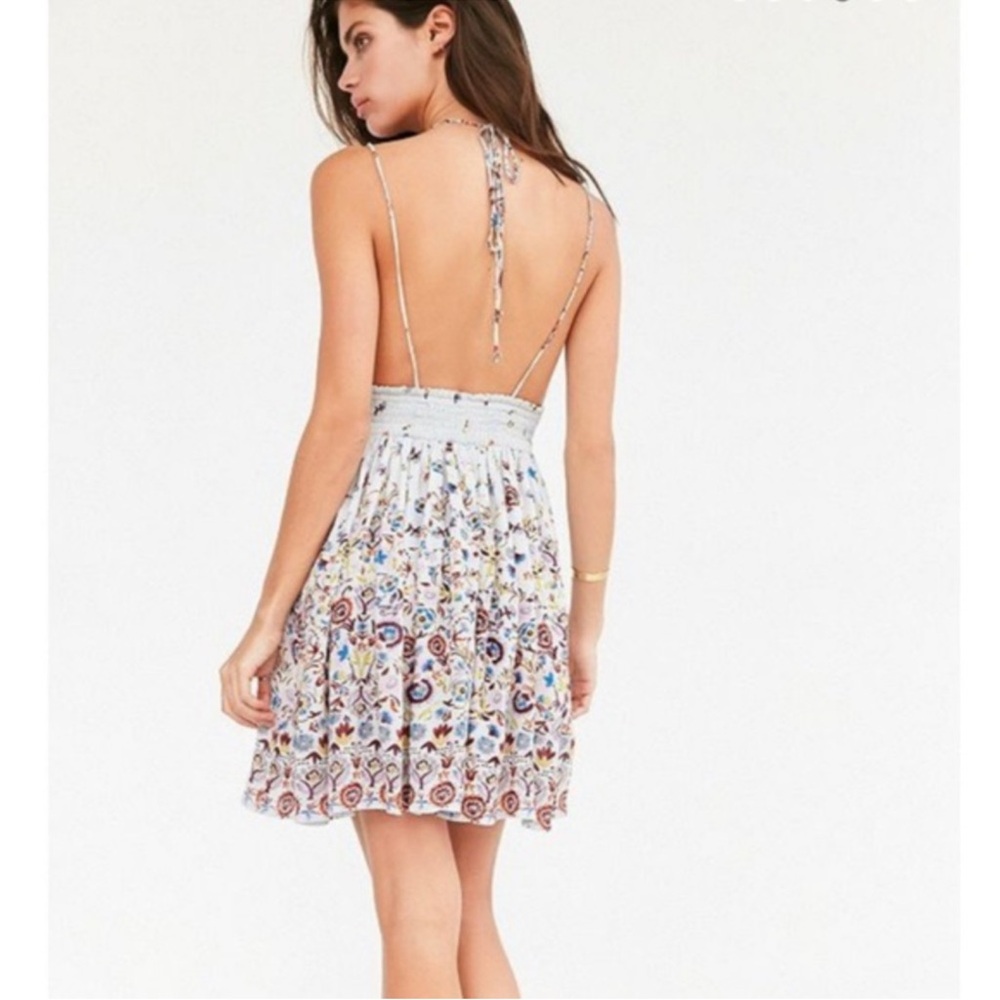UO Kimchi Blue Gauze Halter Mini Dress, Size Medium - Picture 3 of 5